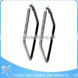 ZS17107 Surgical Steel Black Metal Earring Wholesale Latest Gorgeous Star Earrings thumbnail-5