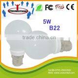 E27 B22 5W Led Lighting Bulb RA80 CE RoHS Approved 360 Degree Bulb Lamp Led B22 Quality Choice