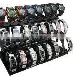 BLACK ACRYLIC JEWELLERY DISPLAY STAND FOR 24 BRACELETS WATCHES