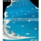 Blue Beaded Fabrics for Islamic Clothing(KFT-020)