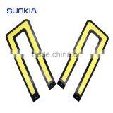 U Shape Car Running Light LED White Head/Fog Day Drive Lamp Car thumbnail-1