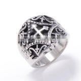Wholesale Titanium Steel Jewelry Fashion Engagement Men's Cross Ring thumbnail-2