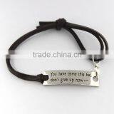 Personalized Leather Bracelets Personalized Bracelets With Engraved Alloy Charms thumbnail-5