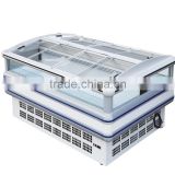 supermarket double sides freezer equipment with energy glasses cover/supermarket refrigerator