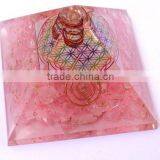 Supplier Of Orgone Flower Of Life Rose Quartz Chakra Pyramid