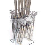 24pcs Flatware Set With Gold-plated