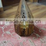 Pyramid/ Cone Design Wood Incense Holder / Incense Burner (Bakhoor)