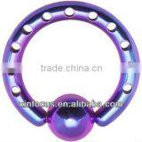 10 Gauge INDUSTRIAL PUNCHED Electric Purple TITANIUM BCR Body Jewelry thumbnail-1