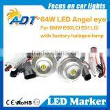 ADT Car LED Headlight 64W Angel Eyes for BMW E60 E61 LCI 07