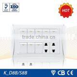 Hot Sale V6-3 8 Gang Wall Switched Socket