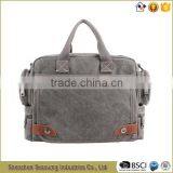 High Quality Canvas Business Handbag With Real Leather Trim thumbnail-1