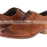 Latest Model Wood Sole Suede Leather Men Brogue Shoes Lace up Men Casual Dress Shoes Men Hand-made Formal Shoes thumbnail-3