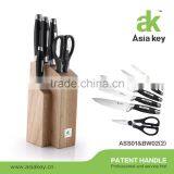 7PCS Professional Stainless Steel Kitchen Knife Set in Wooden Block thumbnail-1