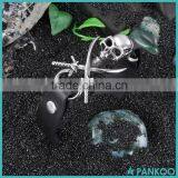 Wholesale Leather Link Titanium Silver 316l Stainless Steel Skull Charm Men Viking Bracelet thumbnail-3