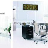 New type Top grade luxury Office tempered glass boss desk with R-shape SS leg