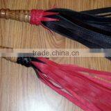 LEATHER WHIP FLOGGER SET 12" RED STING & 12" BLACK THUD FALLS