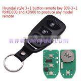 3+1 Button Remote Key B09-3+1 for KD300 and KD900 to Produce Any Model Remote