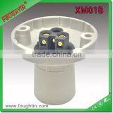 White Color Straight Lamp Holder Screw Type B22 Metal Insert Lampholder thumbnail-2