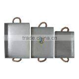 Shabby Metal Drinks Tray With 2 Metal Handles thumbnail-3