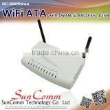 SC-2200wau Smart Voip Wifi ATA With 1 WAN , 4LAN , 2FXS, 1USB,Gigabit, 802.11b/g/n thumbnail-4