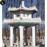 Double decked Chinese white marble gazebo