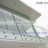 polish stainless steel glass balcony railing