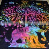 Hippie Dorm Tapestries Tree Of Life Elephant Wall Hanging Tapestry Bohemian Wall Tapestry Bedding Beach Blanket thumbnail-2
