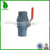 TWO PIECES PVC BALL VALVE WITH STEEL HANDLE