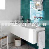 White Bathroom Vanity With Solid Surface Countertop and Built in Sink thumbnail-1