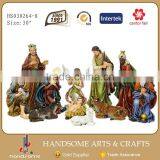 8 Inch Resin Craft Wood Grain Christmas Religious Items Nativity Set thumbnail-2