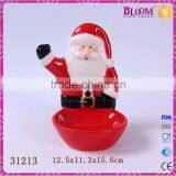 Christmas Santa Small Ceramic Tealight Candle Holder thumbnail-1
