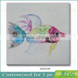 Handmade Contermporary Abstract Tropical Fish Painting thumbnail-2