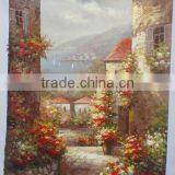 Quality Handmade Village Oil Painting on Canvas thumbnail-1