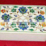 White Marble Stone Inlay Antique Jewelry Boxes thumbnail-1