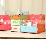 DIY Panda Wooden Storage Box Desktop Wooden Cosmetics Organizer Folding Cosmetic Organizer thumbnail-3