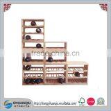 Solid Pine Wooden 12 Wine Bottle Shelf Rack Table Top Shelf Organizer thumbnail-2