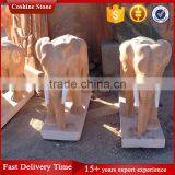 Garden Small Red Elephant Hand-carved Marble Statue thumbnail-1