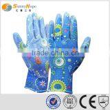 sunnyhope colored pattern nitrile nylon gloves gardening gloves