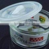 Round Glass Food Containerwith Plastic Lid thumbnail-1