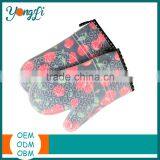 Food Grade Grill / Oven Usage and Custom Printed Style Cotton Silicone Oven Mitts thumbnail-2