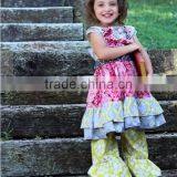 2017 Kids Boutique Clothing Sets Girl Sweet Ruffle Clothing Baby Girl Cotton Dress Outfit thumbnail-1