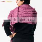 100% Pure Cashmere Cable Wrap/Shawl Pashmina Shawl/Wrap thumbnail-3