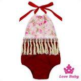 Bohemia Style Halter Printed Decorative Tassels Baby Girl Baby Grows Bodysuit Floral Romper thumbnail-3