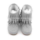 Plain Suede Leather Tassel Boot Indoor/outdoor Slipper Boot thumbnail-6