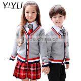 Custom Trend Winter Autumn Children 100%cotton School Uniform Cardigan Sweater thumbnail-1
