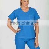 Fashinable Royal Blue Medical Scrubs Set thumbnail-1