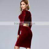 All Have in Stock Top Quality Long Sleeve Bodycon Dress for Women 2017 thumbnail-3