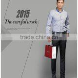 Double Collar Shirt With Woven Tape Decoration Cuff Check Design Non Iron Shirt thumbnail-4