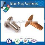 Made in Taiwan High Quality Rivet Copper Rivet Flat Head Rivet thumbnail-3