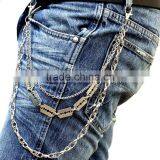 Punk Rock Blade 3 Line Biker Trucker Keychain Key Jean Wallet Chain thumbnail-1